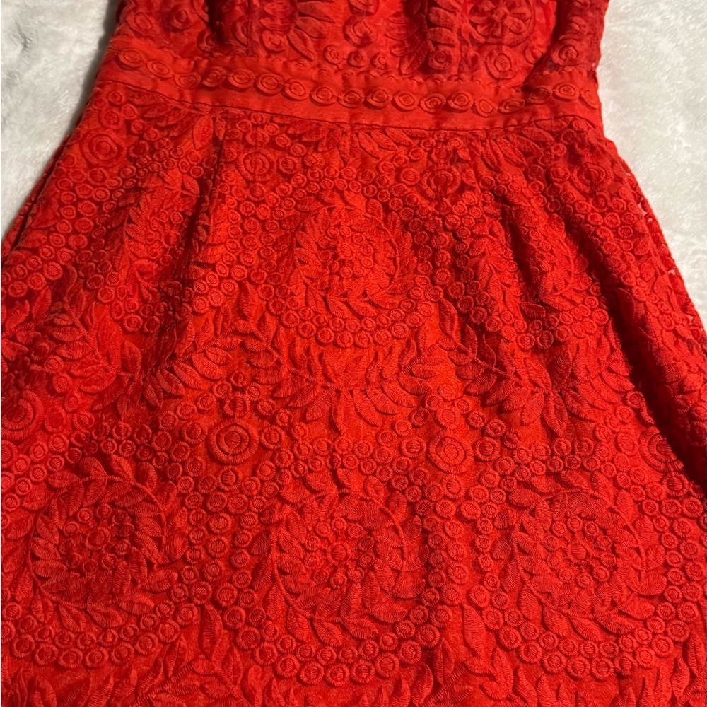 ANTONIO MELANI Fiery Red Lace Dress
